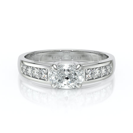 Solitaire accompagné diamant Pluie d’étoiles - 16