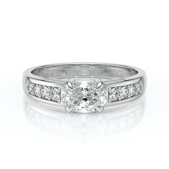 Solitaire accompagné diamant Pluie d’étoiles - 16