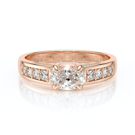 Solitaire accompagné diamant Pluie d’étoiles - 16