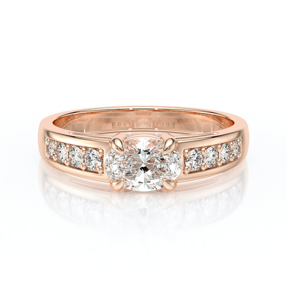 Solitaire accompagné diamant Pluie d’étoiles - 16