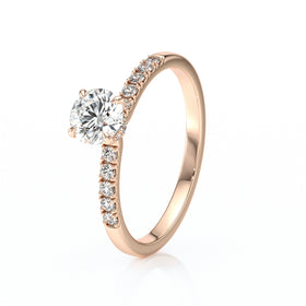 Solitaire accompagné diamant Pluie d’étoiles - 17