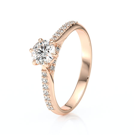 Solitaire accompagné diamant Pluie d’étoiles - 18