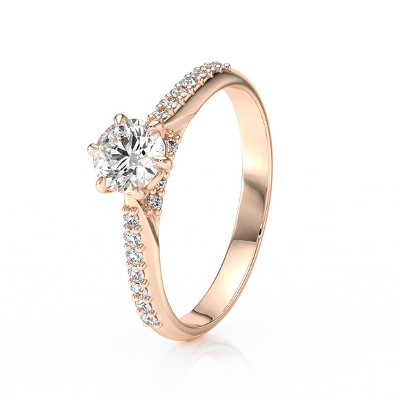 Solitaire accompagné diamant Pluie d’étoiles - 18