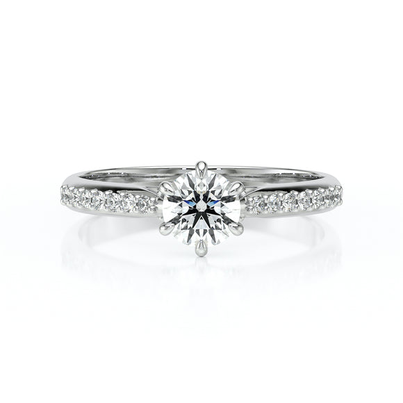 Solitaire accompagné saphir rose diamant Pluie d’étoiles - 18