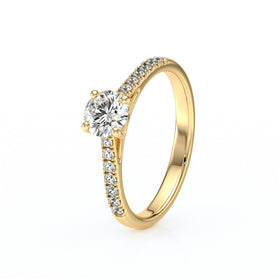 Solitaire accompagné diamant Pluie d’étoiles - 19