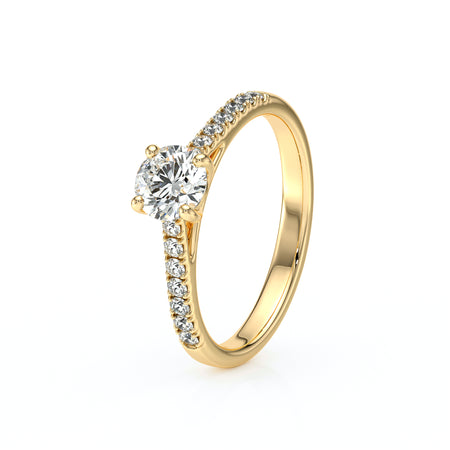 Solitaire accompagné diamant Pluie d’étoiles - 19