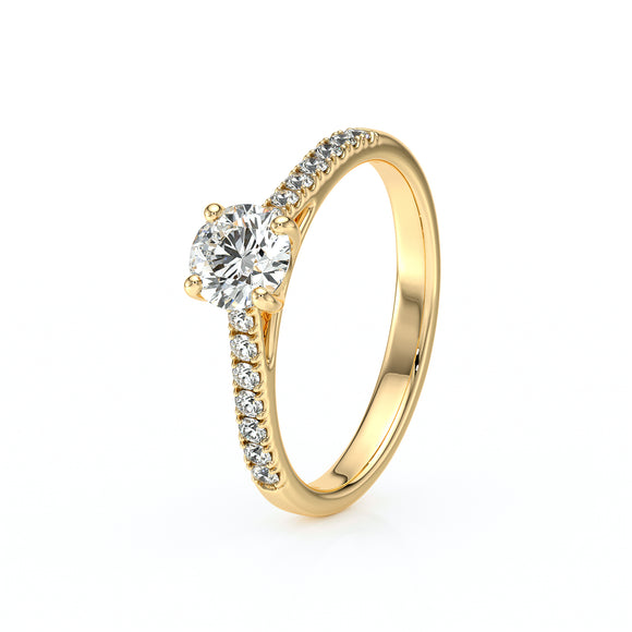 Solitaire accompagné diamant Pluie d’étoiles - 19