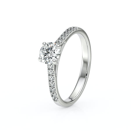 Solitaire accompagné diamant Pluie d’étoiles - 19