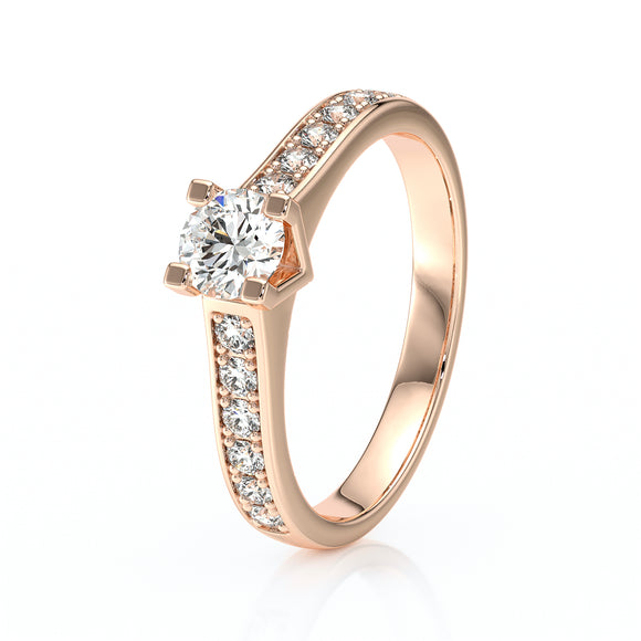 Solitaire accompagné diamant Pluie d’étoiles - 1