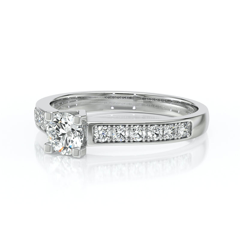 Solitaire accompagné diamant Pluie d’étoiles - 1