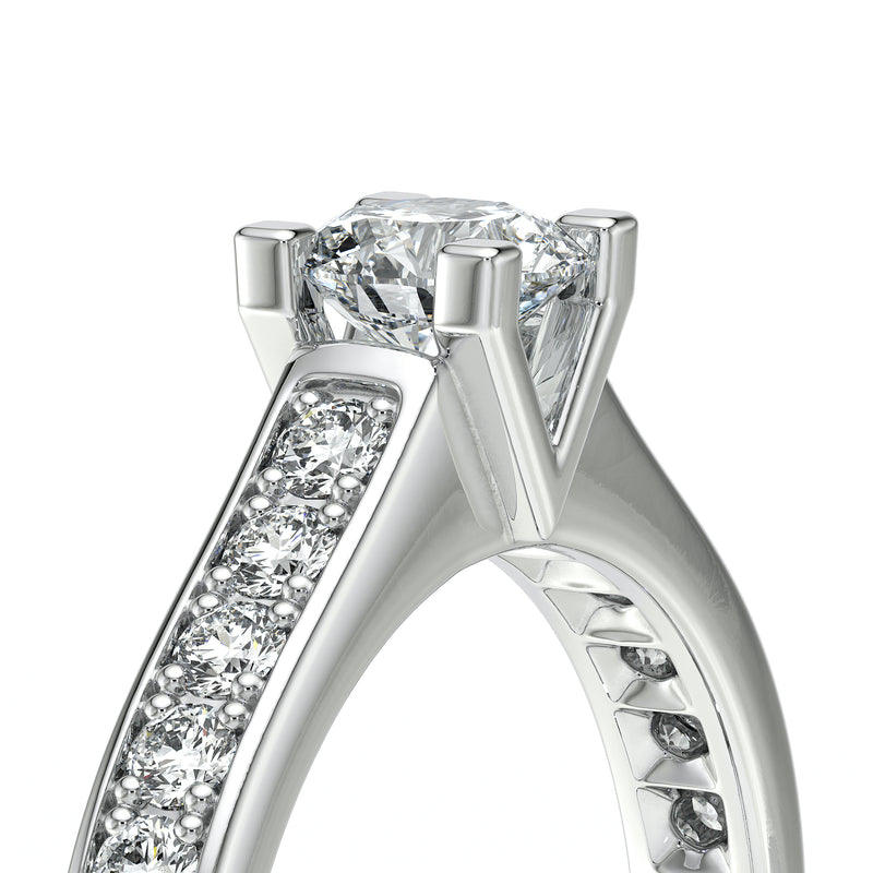 Solitaire accompagné diamant Pluie d’étoiles - 1