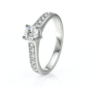 Solitaire accompagné diamant Pluie d’étoiles - 1