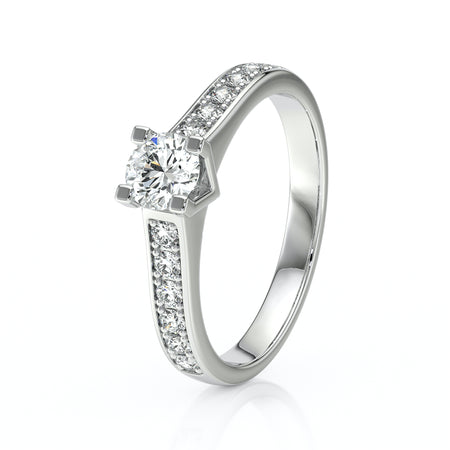 Solitaire accompagné diamant Pluie d’étoiles - 1