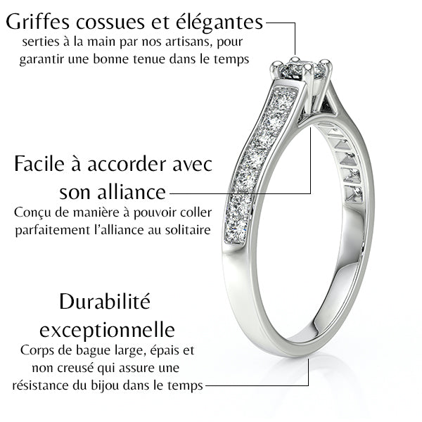 Solitaire accompagné diamant Pluie d’étoiles - 2