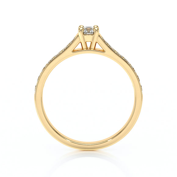 Solitaire accompagné émeraude et diamant Pluie d’étoiles - 2