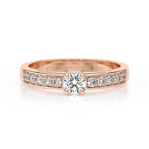 Solitaire accompagné diamant Pluie d’étoiles - 3