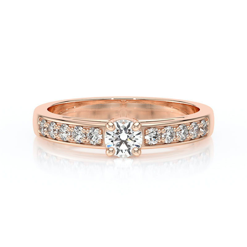 Solitaire accompagné diamant Pluie d’étoiles - 3