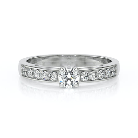 Solitaire accompagné diamant Pluie d’étoiles - 3