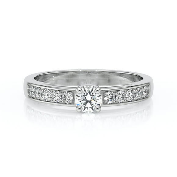 Solitaire accompagné diamant Pluie d’étoiles - 3