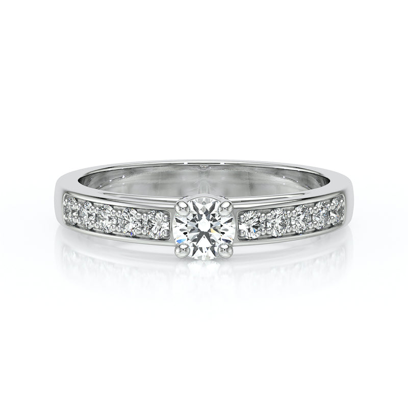 Solitaire accompagné diamant Pluie d’étoiles - 3