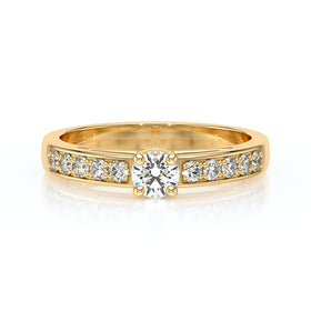 Solitaire accompagné diamant Pluie d’étoiles - 3