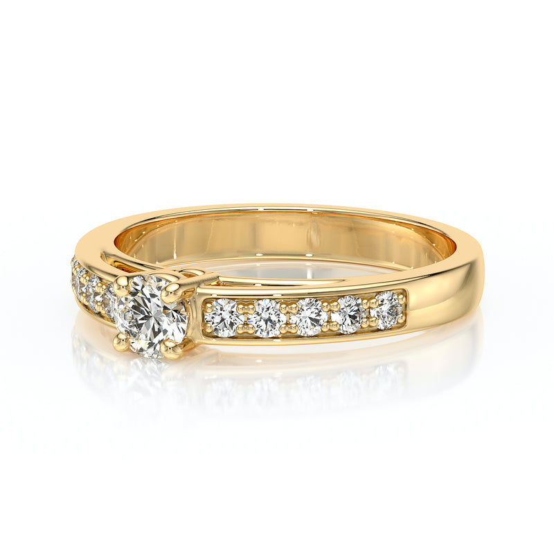 Solitaire accompagné diamant Pluie d’étoiles - 3