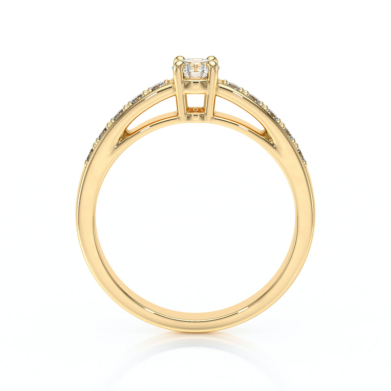 Solitaire accompagné diamant Pluie d’étoiles - 3