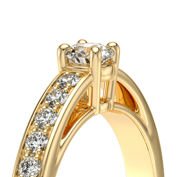 Solitaire accompagné émeraude et diamant Pluie d’étoiles - 3