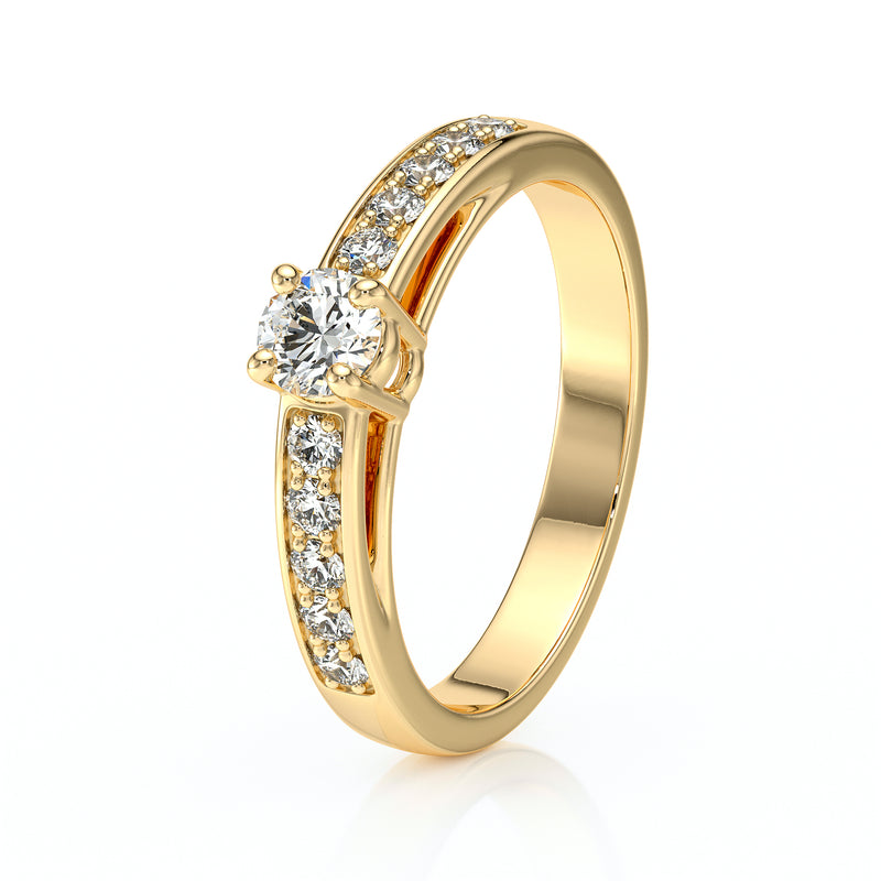 Solitaire accompagné diamant Pluie d’étoiles - 3