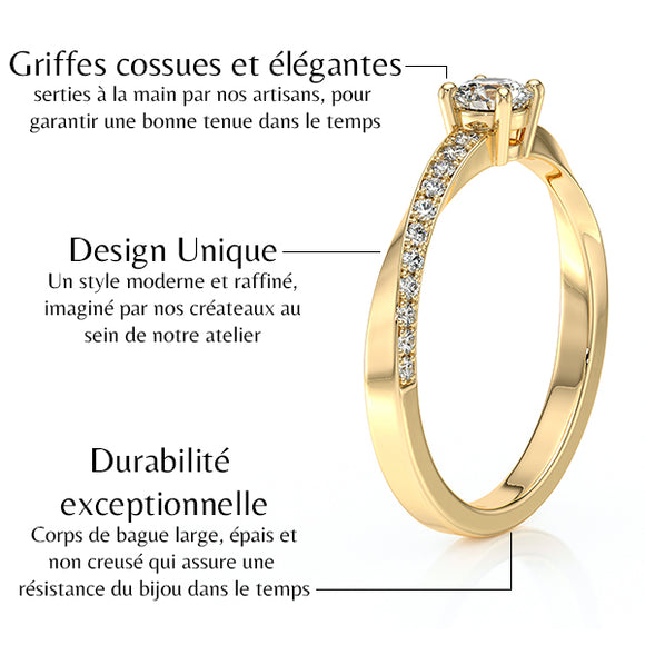 Solitaire accompagné rubis et diamant Pluie d’étoiles - 6