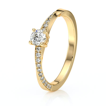 Solitaire accompagné diamant Pluie d’étoiles - 6