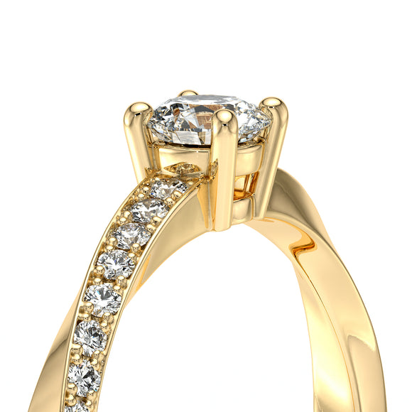 Solitaire accompagné rubis et diamant Pluie d’étoiles - 6