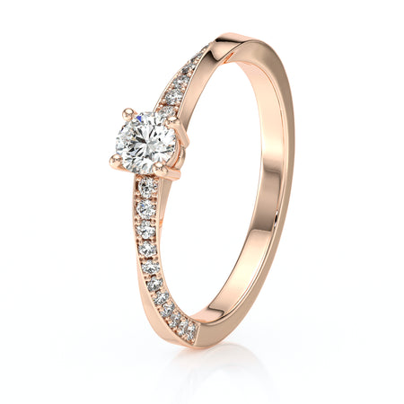 Solitaire accompagné diamant Pluie d’étoiles - 6