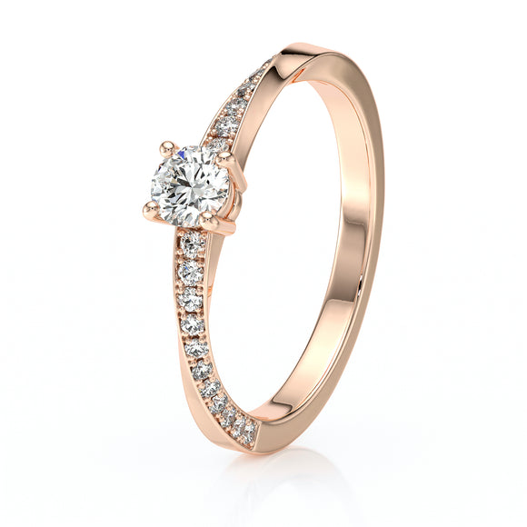 Solitaire accompagné diamant Pluie d’étoiles - 6