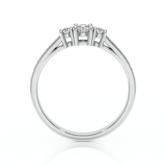 Solitaire accompagné diamant Pluie d’étoiles - 7