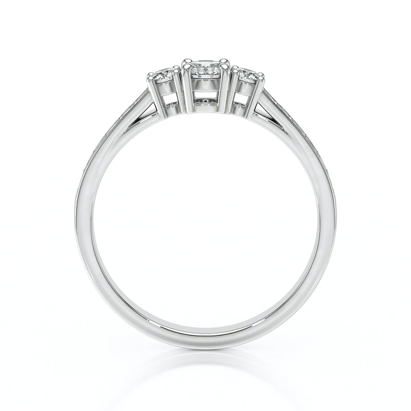 Solitaire accompagné diamant Pluie d’étoiles - 7