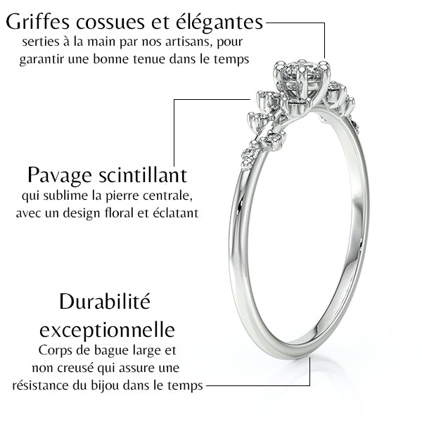 Solitaire accompagné rubis et diamant Pluie d’étoiles - 8