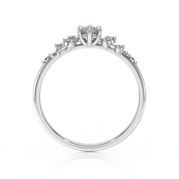 Solitaire accompagné diamant Pluie d’étoiles - 8