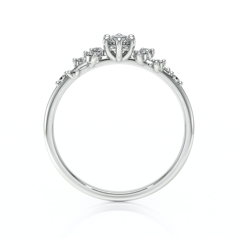 Solitaire accompagné rubis et diamant Pluie d’étoiles - 8