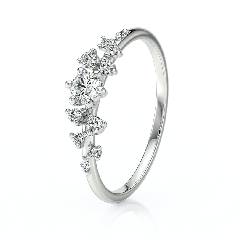 Solitaire accompagné rubis et diamant Pluie d’étoiles - 8