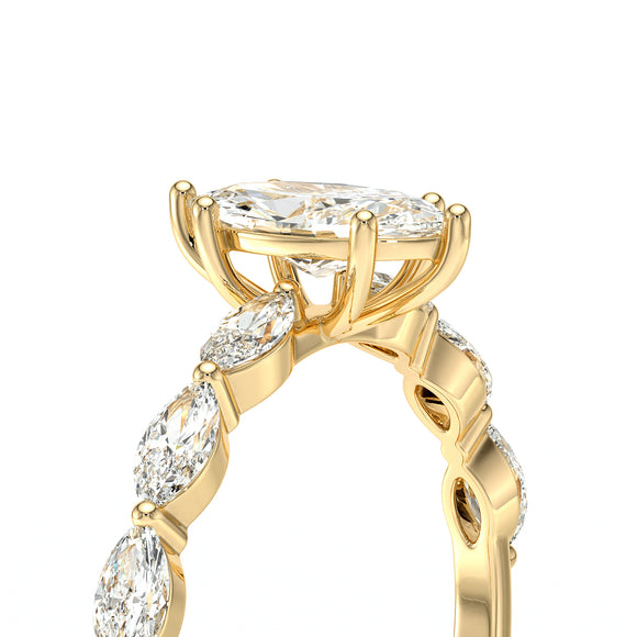 Solitaire accompagné diamant Solstice - 1