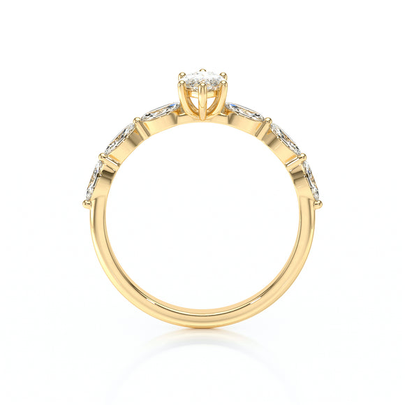 Solitaire accompagné diamant Solstice - 1