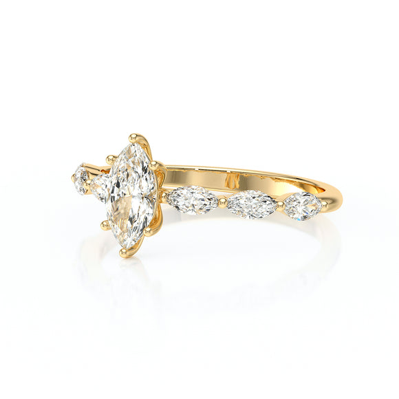 Solitaire accompagné diamant Solstice - 1