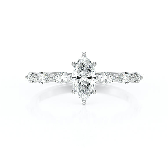 Solitaire accompagné diamant Solstice - 1