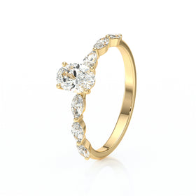 Solitaire accompagné diamant Solstice - 2