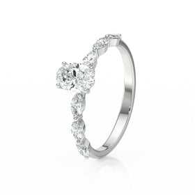 Solitaire accompagné diamant Solstice - 2