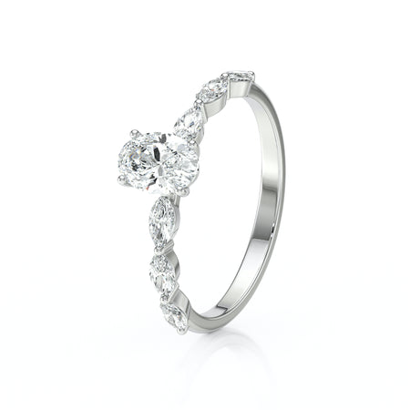 Solitaire accompagné diamant Solstice - 2
