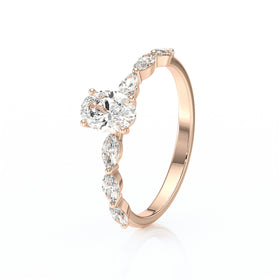 Solitaire accompagné diamant Solstice - 2