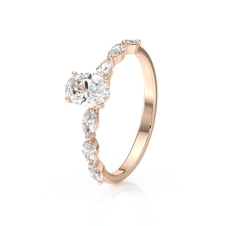 Solitaire accompagné diamant Solstice - 2