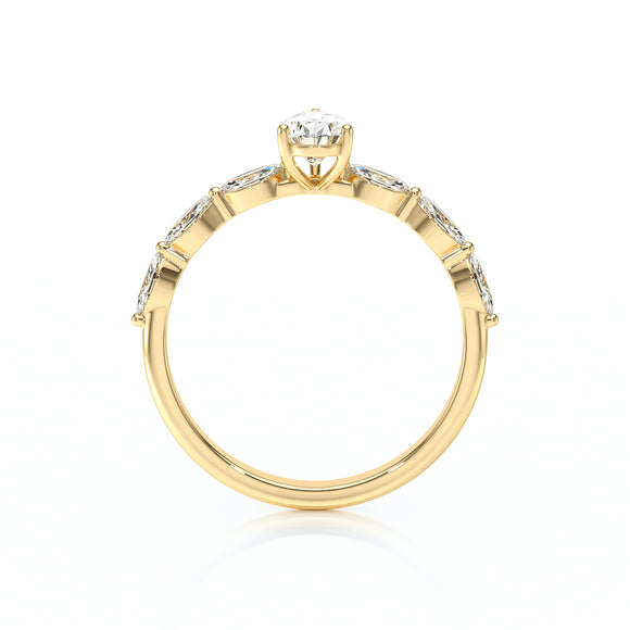 Solitaire accompagné améthyste diamant Solstice - 3